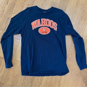 Wahoos Long Sleeve Tee - Navy with Orange Logo